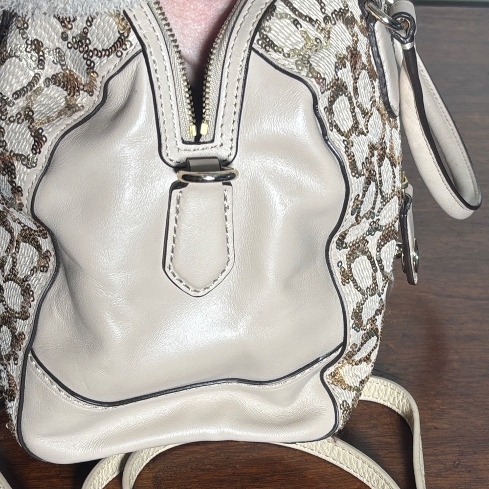Coach Poppy 2013 East/West Satchel/Crossbody in Sequin w Satin Purple Inside - Picture 16 of 16
